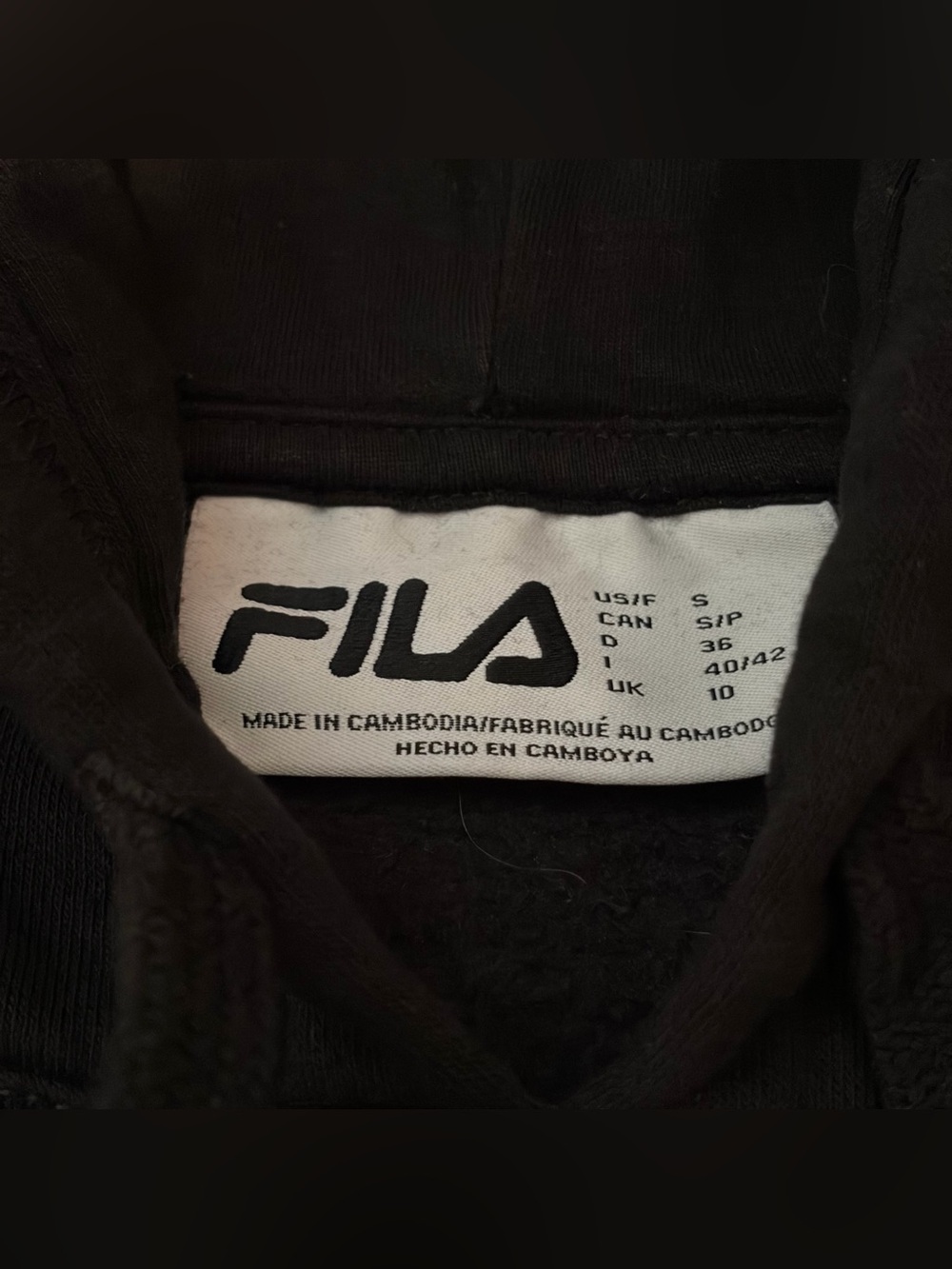 Fila Women’s Small Black Dress Hoodie Long Sleeve Kangaroo Pocket Drawstring View 4